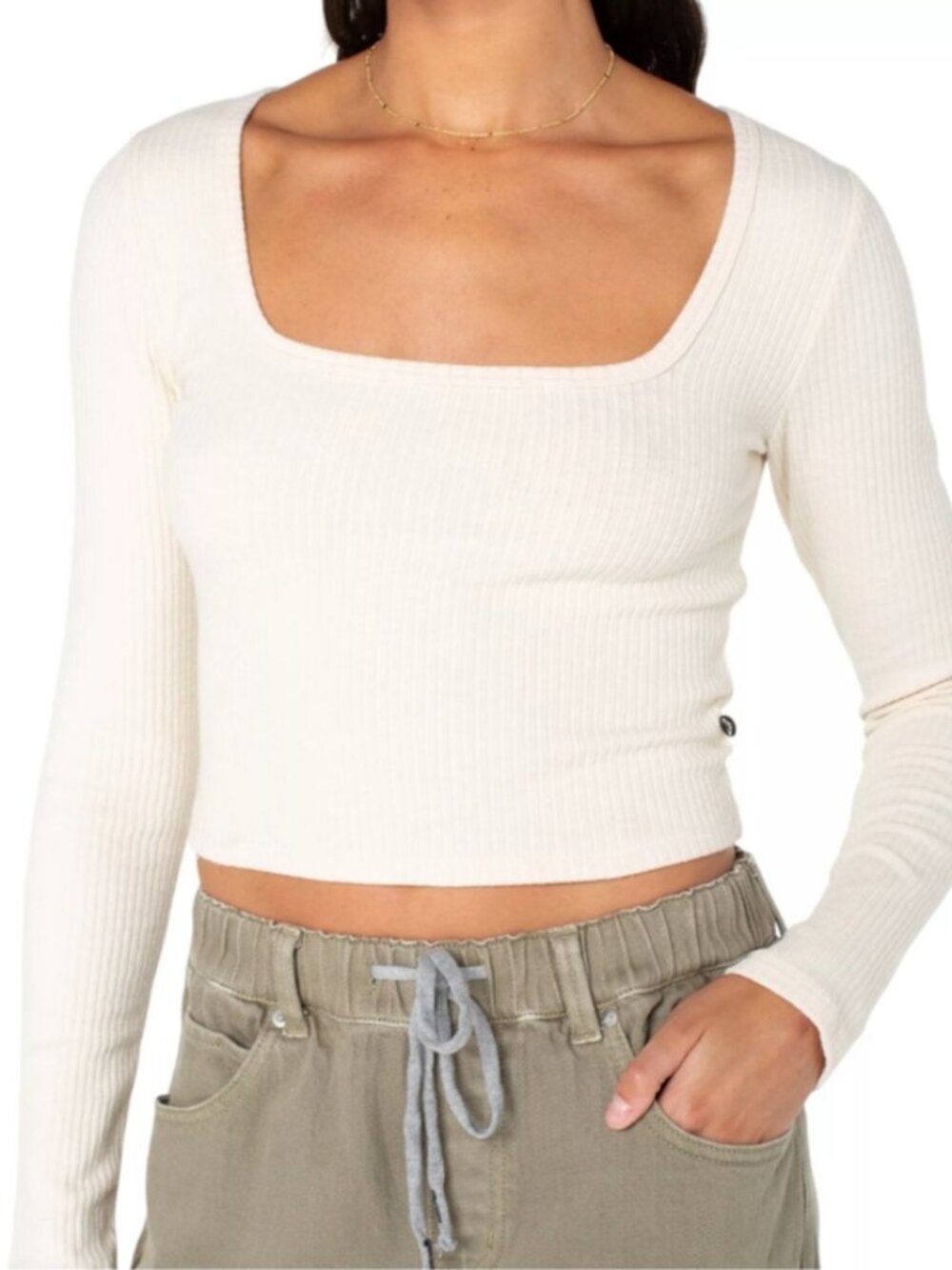 Roxy Women's Feelin Cozy Shirt in Parchment NWT $40